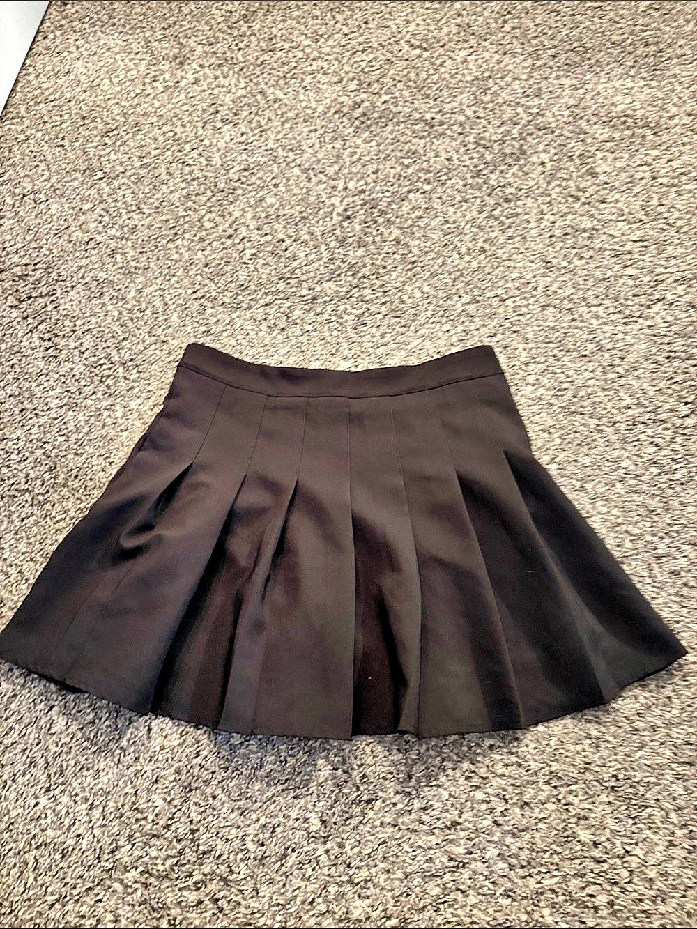 Pleated Circle Skirt in Black Size Medium